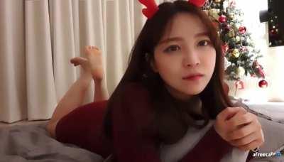 Festive feet in the pose