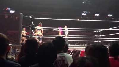 Emma smelling Asuka, Bayley and Sasha butt