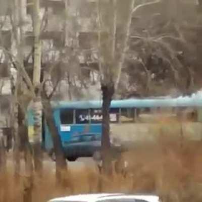 In Russia, public transportation is lit. This recent video is from the city of Khabarovsk.