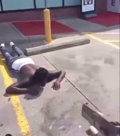 Trying to rob a guy with a gun