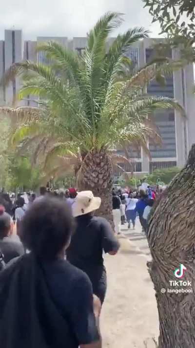 South Africans protesting against the government because a 7 year old girl was raped