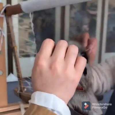 Embroidering animal pattern