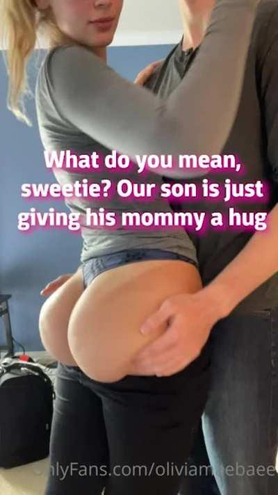 Giving Mom Loving Hugs