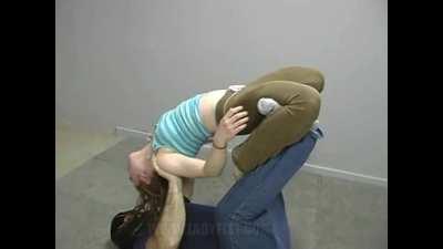 Masked dudes absolutely annihilating the backs and bare bellies of ten different jobber girls