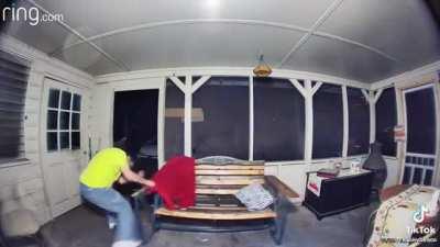 Guy saves his doggos from a black bear attack!