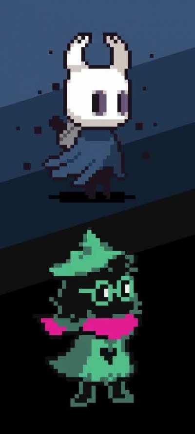 Wallpaper I put together of my two favorite indie games. The Knight by @haykira_