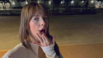 Just waiting for the bus with cum on my face 😅