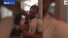 Marine sobbing as he's given a puppy as a present to help with his PTSD