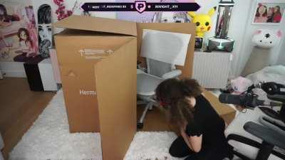 Teasing her fat butt.