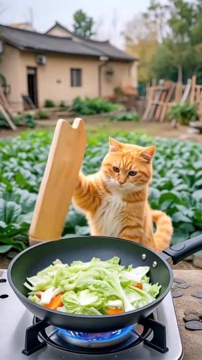 Cat cooking 🍳 (made with Veo 2)