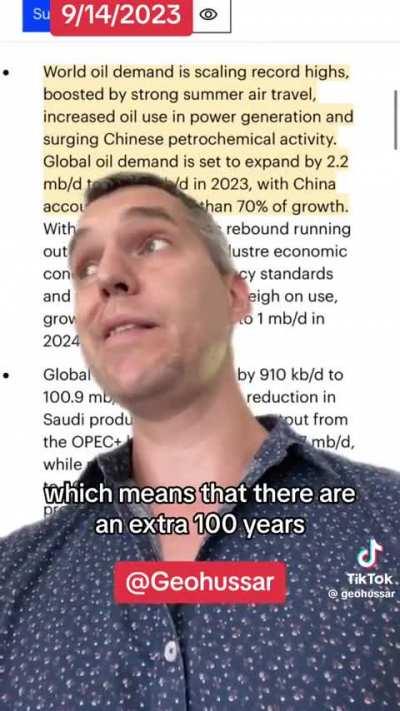 The planet is still making oil so it will never run out