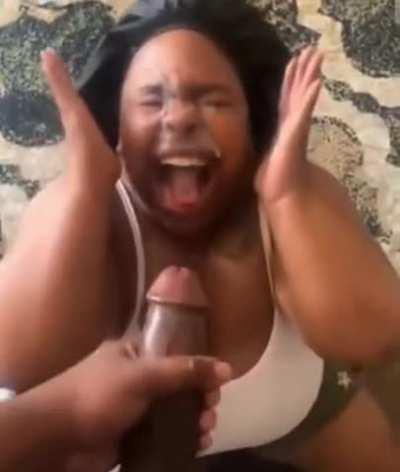 She wasn't ready for this huge facial