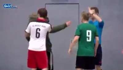 He hit the door on someone outside