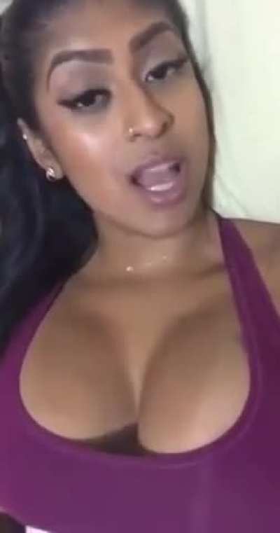 Promoting while in her undies