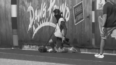 When you miss the team photo by .03 seconds