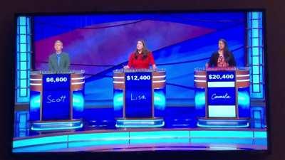 Rhode Island clue on Jeopardy today. At least she tried...