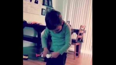 Kid shoot’s himself in his jewels and does a dance