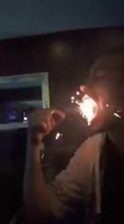 Light a sparkler, eat it, and feel the burn!