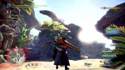 TIL Turf Wars can happen out of bounds. Deviljho vs Rajang on the pillars.