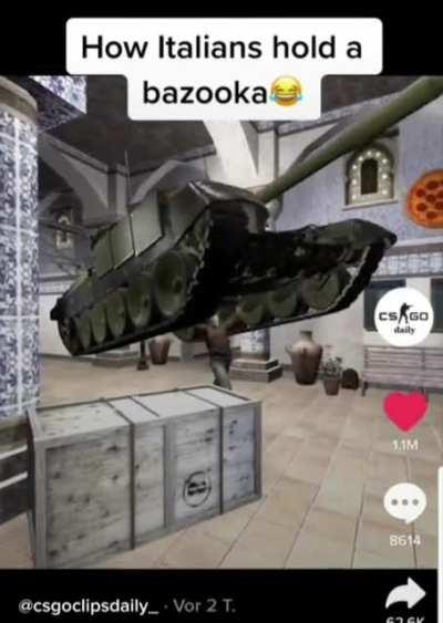 Marcello, that 's not how you hold a bazooka