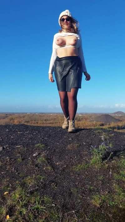 Not huge but natural. Boucing to the fresh air [OC]