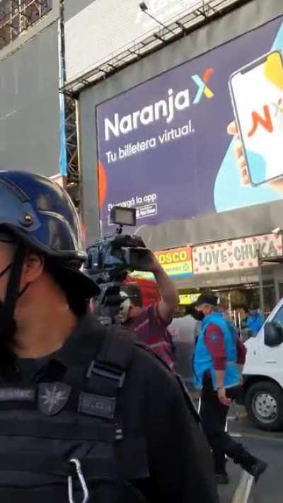 Ezequiel Guazzora en la marcha de hoy