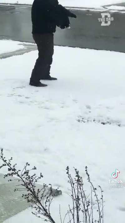 To teach your son how to make snow angels.