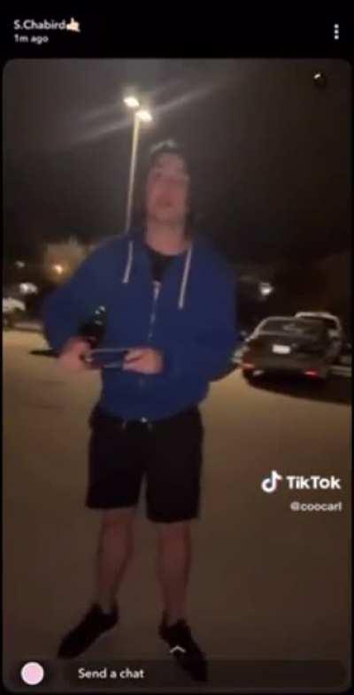 Cameraman perfectly records while throwing up