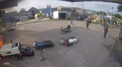 Idiot at the gas station