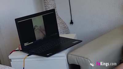 Casual group masturbation while watching porn together