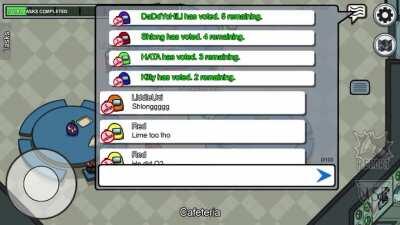 I WAS SO SUS I DIDN’T GET INVITED TO THE MEETING ( when I’m not IMP I like to fake O2 and Upload at the start of round)... I started screen recording when I started hearing the chat and voting sounds