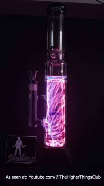 I have seen a plasma ball before, like the one in the attic on 'The Goonies,' but this is the first plasma bong that I have ever seen.