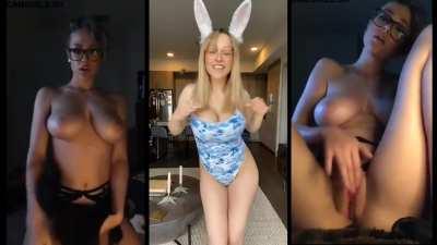 Hot bunny dancing and fingering