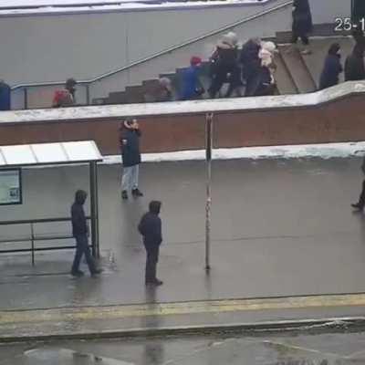 Bus crashes into an underground train station killing 4 people and injuring 15