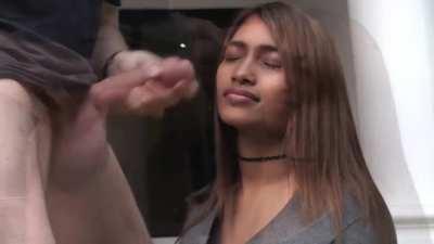 Oh sheeeet! She didnt expect so much cum!