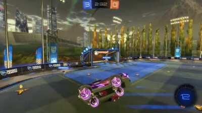 This guy really just passed the ball to himself and followed through with a savage goal..