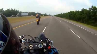 Idiot fail wheelies then donates their skin