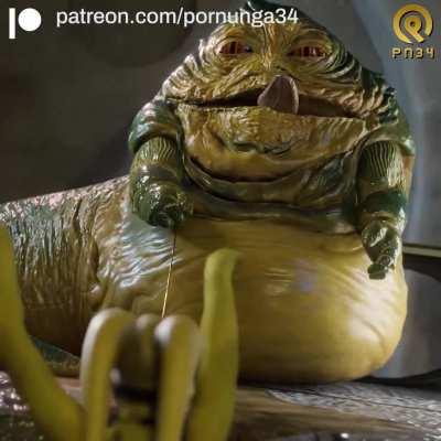 Oola has a leash around her and dances for her master Jabba (Credit_Pornunga34)