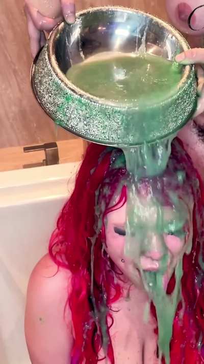 Showering in green vomit
