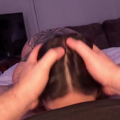 I love the way she gags on it