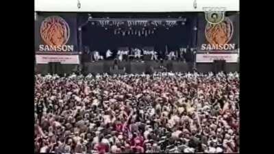 A rare occurrence where Mick jumps.