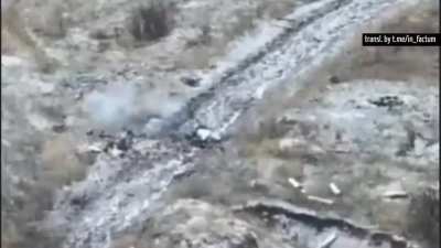 A russian steps on an ap mine in the Donetsk region