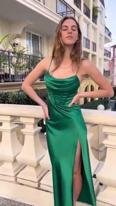 Emily Feld green dress