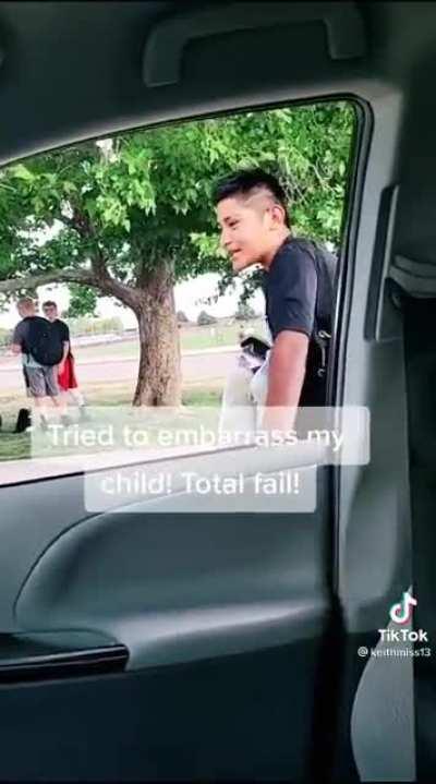 To embarrass her son in front of his friends