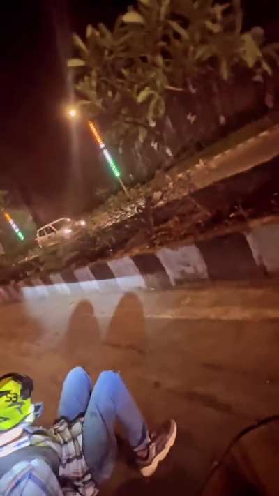 Biker tried to tell the car driver to make way for the ambulance and got convenient