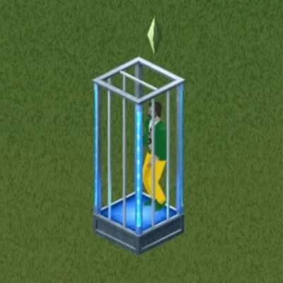 Put Harry in a cage in The Sims