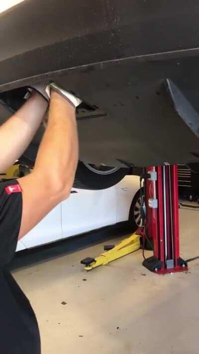 Tesla Service saves kitten