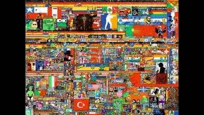 Official r/place canvas timelapse: day 4