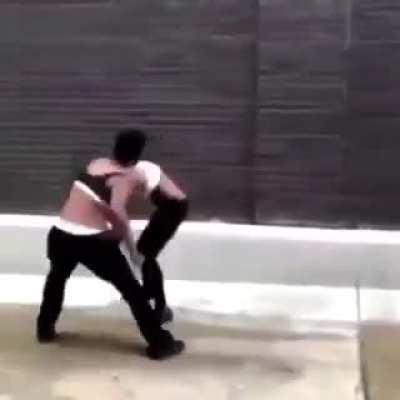 She took a smoke break mid fight.