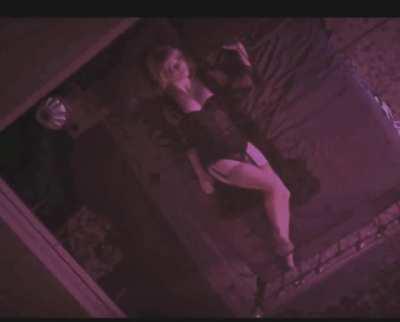 In lingerie in Last Night in Soho [Brightened]